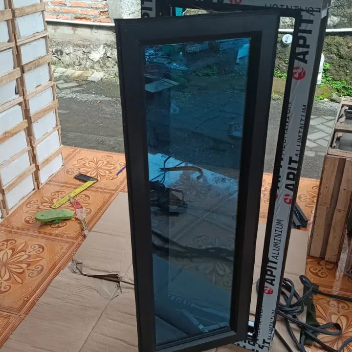 JENDELA ALUMUNIUM CASEMENT 100X40   Tingal Pasang Free Peking   Kayu