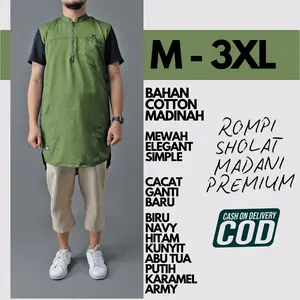 ROMPI SHOLAT MADANI PREMIUM ROSAL SIZE M - 3XL BAHAN KATUN MADINAH MEWAH ELEGANT BERKUALITAS