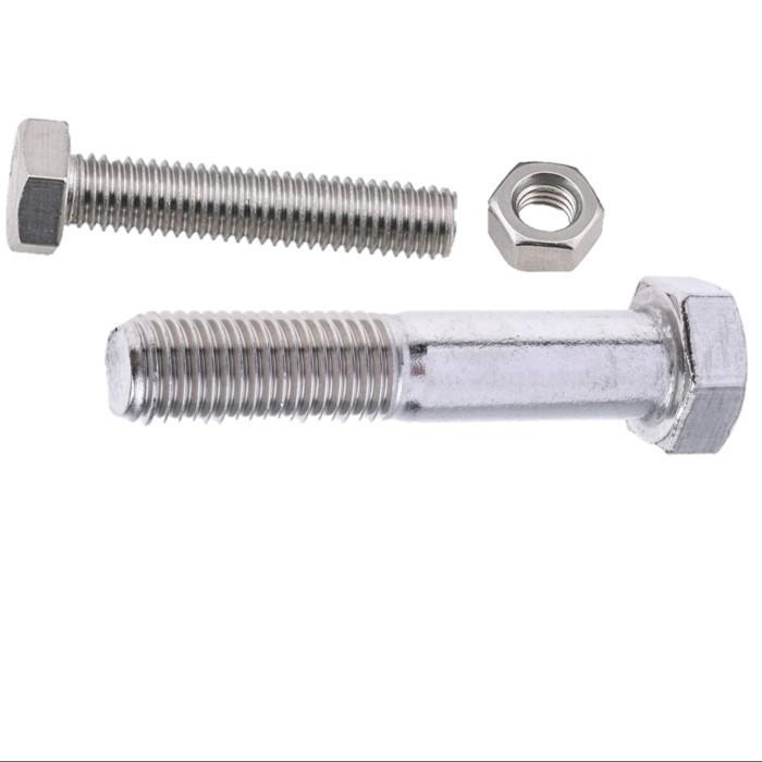 Jual HT Baut Mur S/S M20 x 160 HALF THREAD Stainless Steel 304 BM SS ...