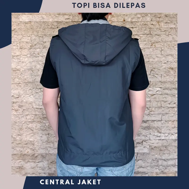 JAKET ROMPI HOODIE PRIA - VEST HOODIE TASLAN - ROMPI MULTIFUNGSI 4