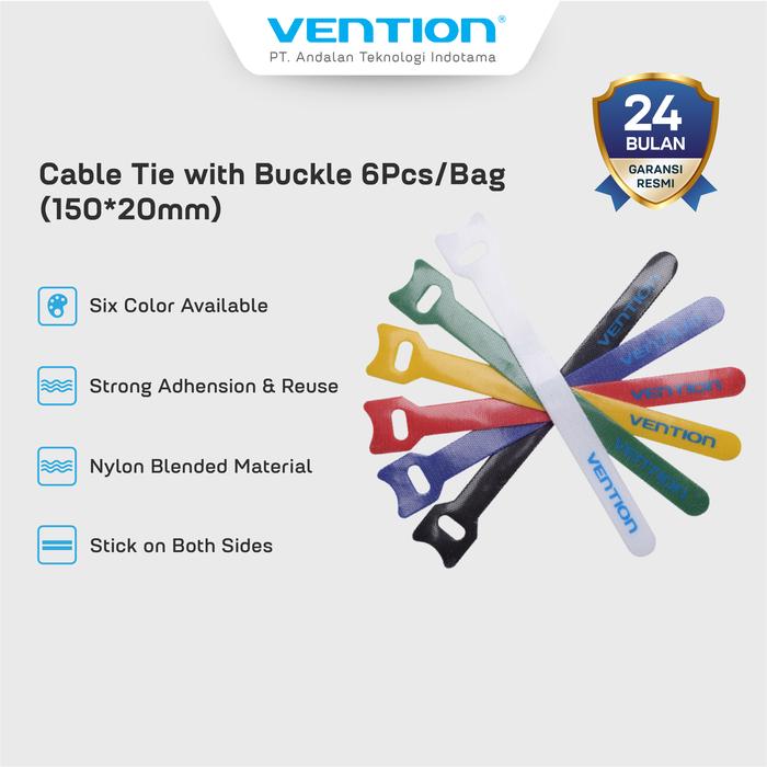 Gambar Vention Kabel Ties Nylon Blended With Buckle Tie 6 PCS - KAC dari Vention By Andalan Kota Administrasi Jakarta Utara Tokopedia