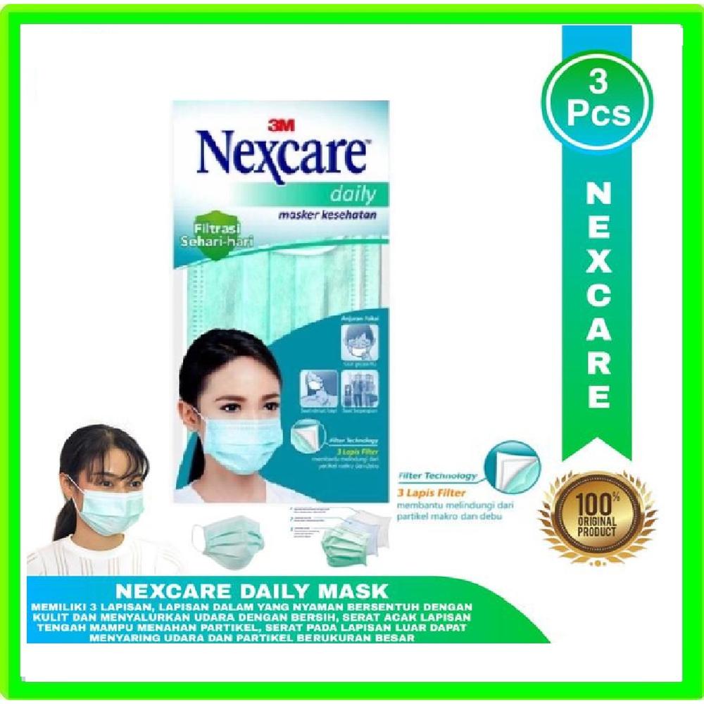 Masker 3M Nexcare Daily MD-20 isi 3 Masker Earloop Mask Kesehatan MD20