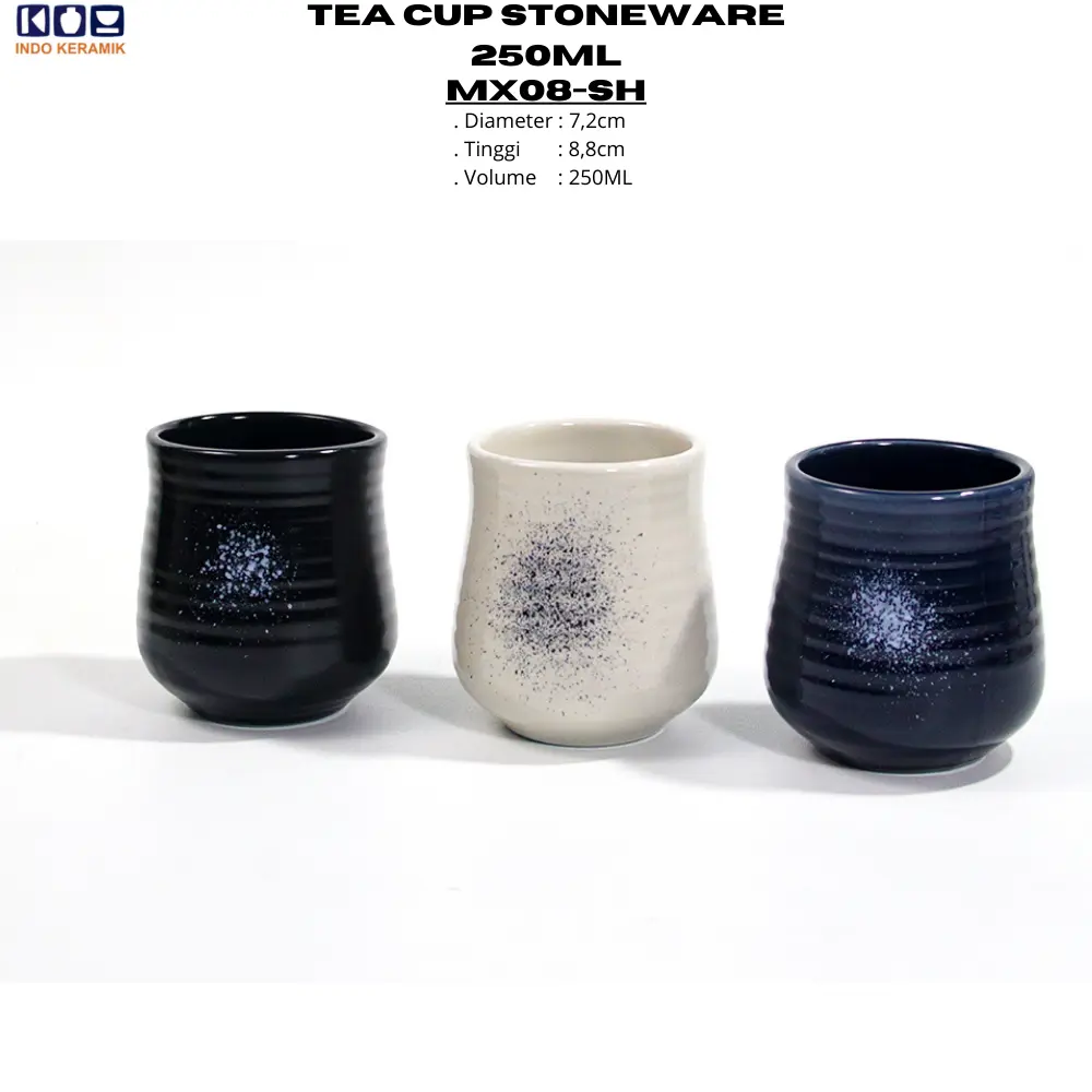 Tea Cup Stoneware 250ML (1PCS) Design By Indo Keramik Japanese Tableware Cangkir Teh Jepang Murah Berkualitas /MG08-CU07-KYOTO