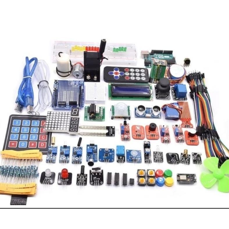 arduino Uno R3 compatible kit ultimate paket belajar lengkap with iot ...