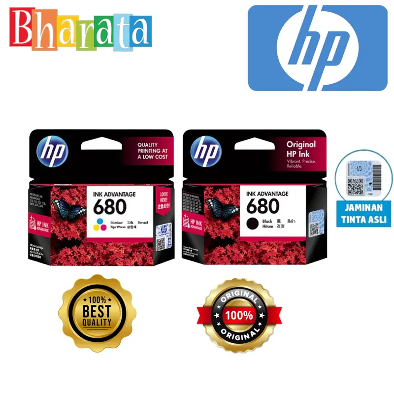 Cartridge Printer HP 680 Black / Color Original 100% 0