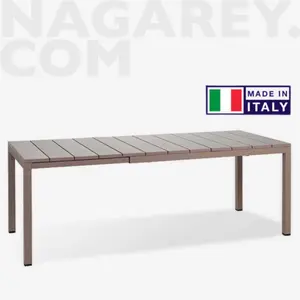 NARDI Rio Expendable Table 140/210 Meja Luar Ruangan Abu-Abu Import