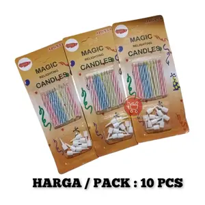 Lilin Magic Candle / Lilin Ajaib / Lilin Party Kue Ulang Tahun 1 Pack ( 10 Pcs )