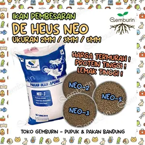 [TERMURAH] Pelet Ikan NEO De Heus 2mm / 3mm / 5mm REPACK 1KG Bagus Mirip Mentari HIU Ekofeed Supra Pakan Apung Lele Bandeng Nila Gurame
