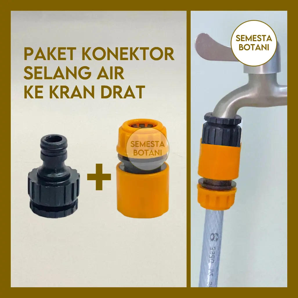 Konektor Kran Drat Selang Air 3/16 1/4 5/16 3/8 1/2 5/8 3/4 1 inch Quick Release Paket Set