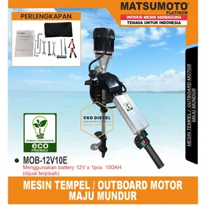Mesin Tempel Baterai Marine Outboard Matsumoto MOB 12V10E Maju Mundur