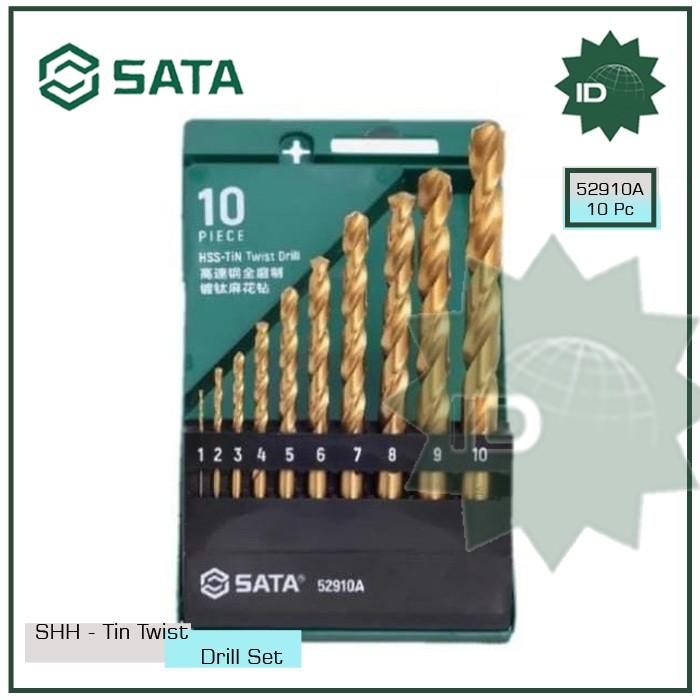 Gambar MATA BOR SET 10PC.HSS-TIN TWIST DRILL SET 52910A SATA dari SATA OS Kota Administrasi Jakarta Utara Tokopedia