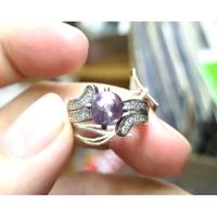 Gambar Cincin Batu Kecubung Amethyst KCB017 Ikatan Perak Cewek Mewah dari CNC phoneshop Kota Administrasi Jakarta Pusat 3 Tokopedia