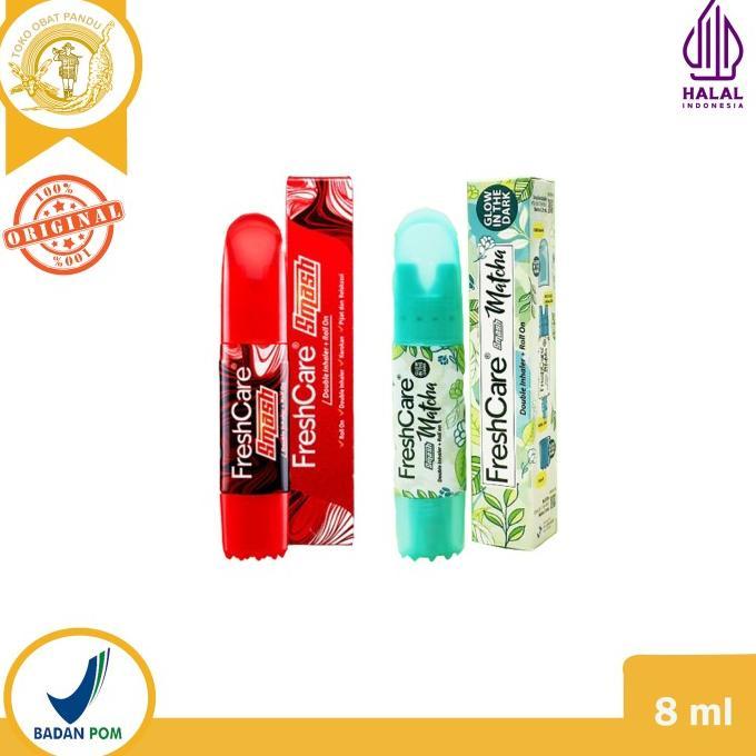 FRESH CARE SMASH DOUBLE INHALER + ROLL ON / FRESHCARE / MINYAK ANGIN AROMATHERAPY - Merah