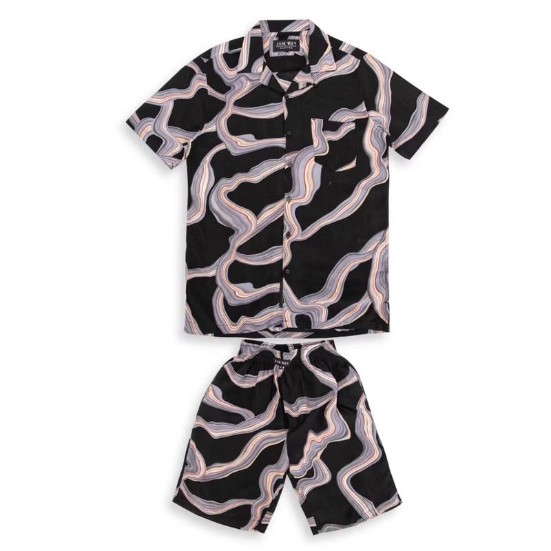 Piyama pria dewasa sleepwear men tie dye set pria baju tidur piyama 5