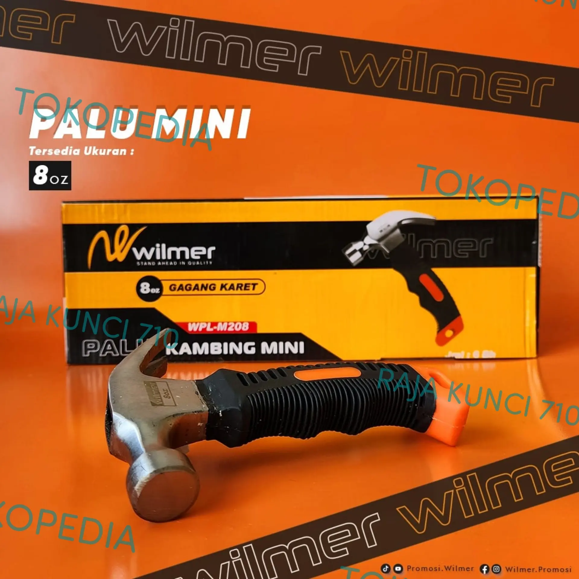 Palu Kambing Cebol  Martil 8 oz WILMER / Palu Kambing Mini Claw Hammer WILMER