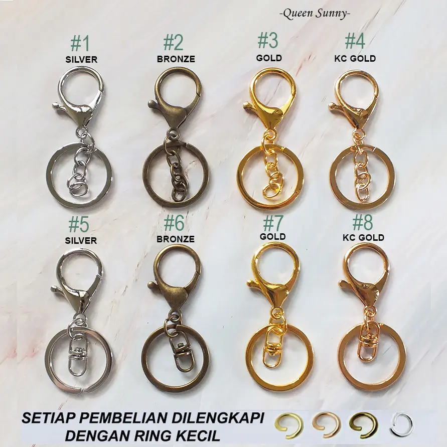 keychain ring + lobster clasp (ring gantungan kunci + kokot udang)