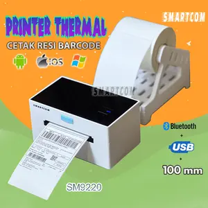 Smartcom Printer Thermal Bluetooth + USB SM9220 Label Stiker Resi 4 in