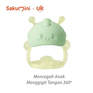 SKM22 SAKUMINI SILICONE TEETHER BRACELET MAINAN GIGITAN GELANG BAYI SILIKON BPA FREE SKFD-DINOTEE-GN