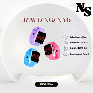 NirlabaOnlineStore Jam Tangan LED Y6 Unisex Anti Air Rubber Fashion Jam Anak Murah Garansi 1 Bulan Diameter 35mm Silicon Case Model Y6 Tampilan Modern Water Resistant