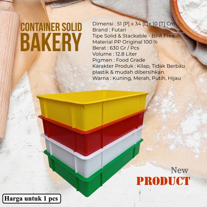 Jual Keranjang Roti Container Bakery Solid FUTARI 51 x 34 x 10 Cm ...