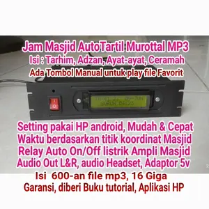 jam masjid auto tartil mp3 murottal dengan auto relay On/Off Ampli Masjid