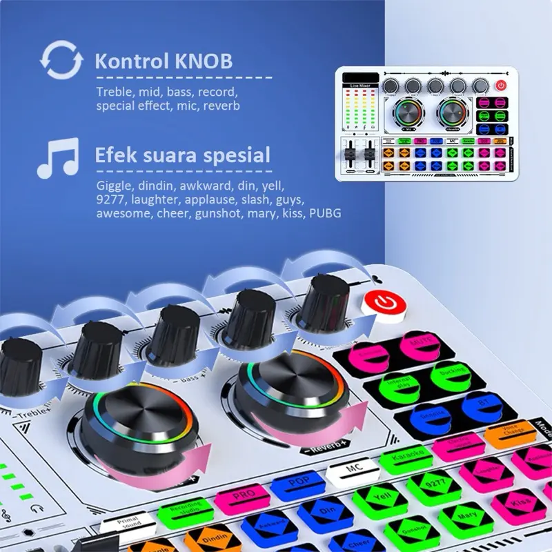 Soundcard Live Streaming Media Sosial Live Karaoke Sound Card Bonkyo F999 Mixer Audio Soundsystem Karaoke Live Streming Souncard MKC Kimiso Soundcard Live Tiktok 8