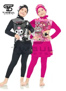 Baju Renang Muslim Muslimah Anak Perempuan, pakaian renang anak TK SD Tanggung Muslimah Hijab Kekinian