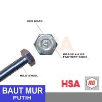 Gambar BAUT MUR HEX PUTIH M30 X 70 dari Toko Aneka Guna Tangerang Kota Tangerang 2 Tokopedia