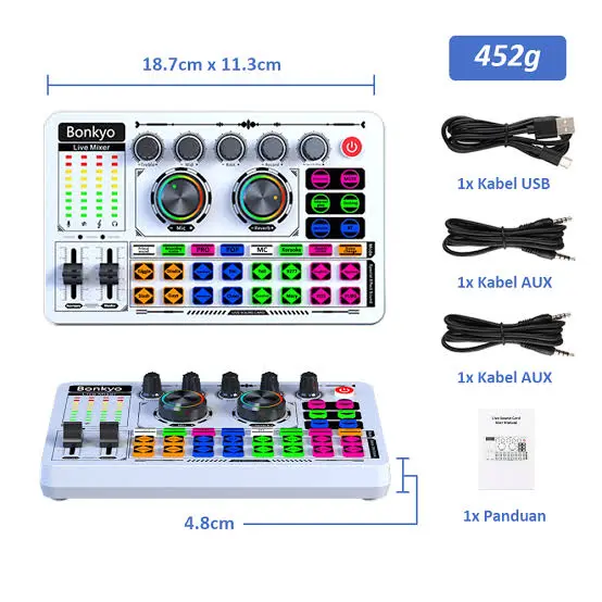 Soundcard Live Streaming Media Sosial Live Karaoke Sound Card Bonkyo F999 Mixer Audio Soundsystem Karaoke Live Streming Souncard MKC Kimiso Soundcard Live Tiktok 0