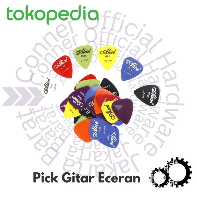 Alice Pick Gitar 1 PCS PP Ukuran 0.58-1.50 mm (BISA PILIH UKURAN) 0