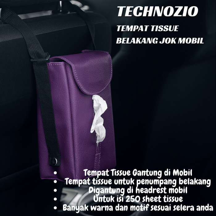 Gambar Technozio Tissue Gantung/Tissue belakang jok mobil warna polos/Tissue Mobil warna Ungu dari Technozio Store Kota Administrasi Jakarta Barat Tokopedia