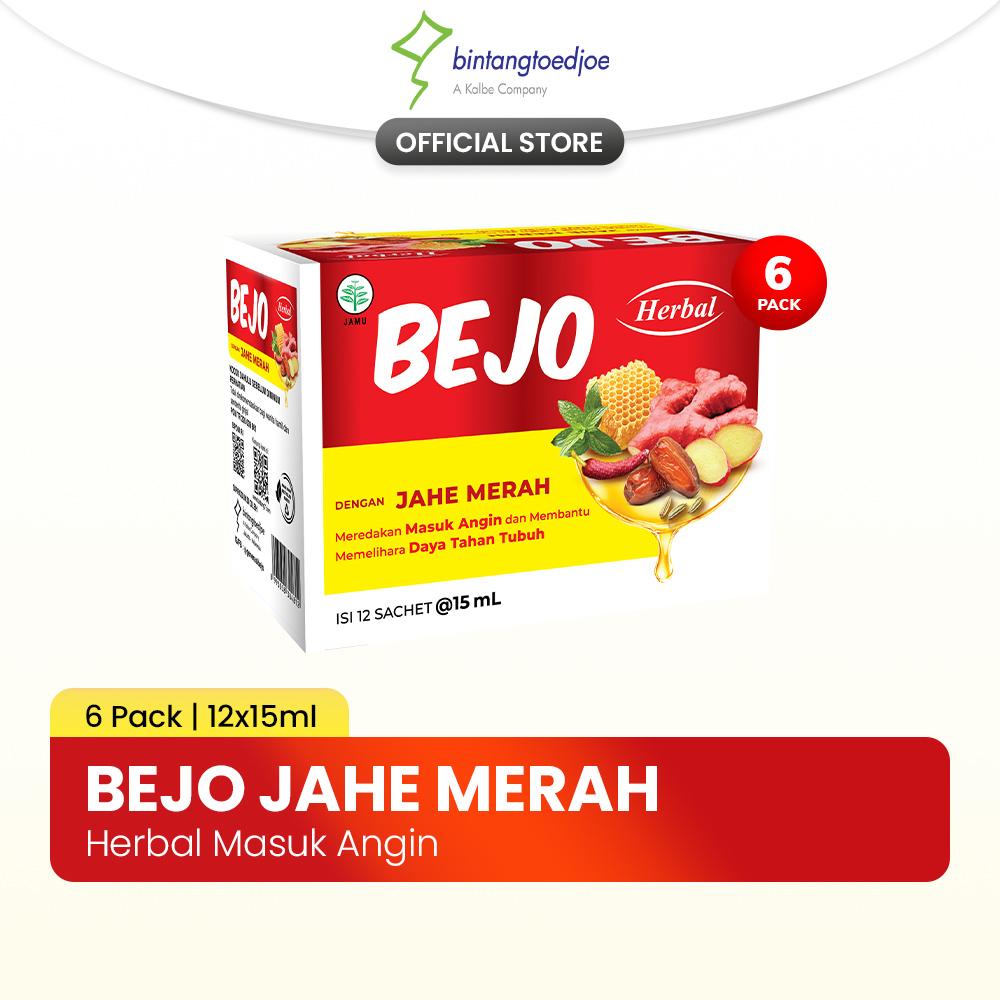 Bejo Jahe Merah 6 Pack (72 sachet) - Meredakan Masuk Angin Meriang Mual dengan JAHIRA