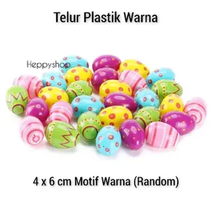 Telur Plastik Warna, Telur Mainan Warna, Telur Paskah Warna