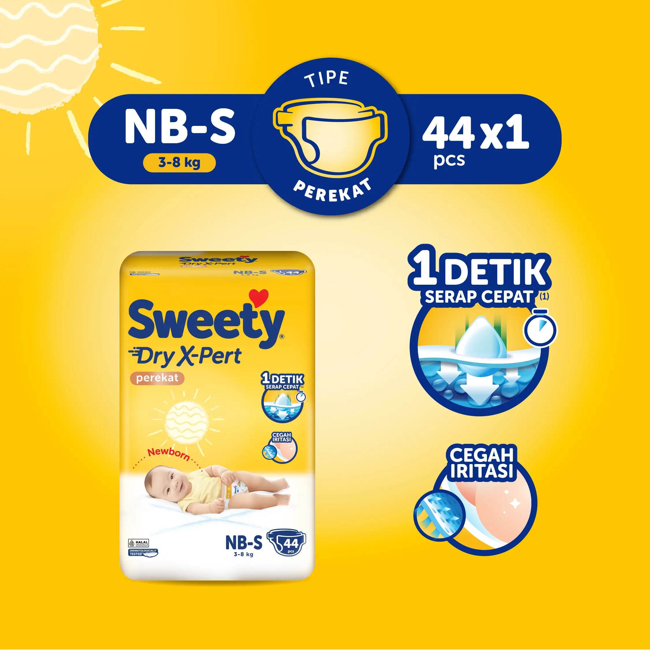 Sweety Bronze Newborn Comfort Dry X-pert NB-S 44s