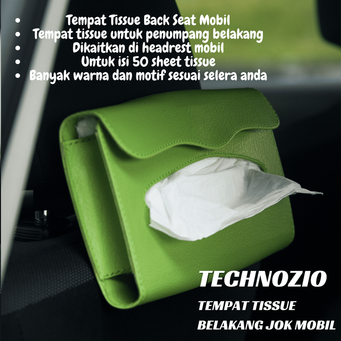 Gambar Technozio Tissue Back/Tempat tissue Mobil warna hijau dari Technozio Store Kota Administrasi Jakarta Barat Tokopedia