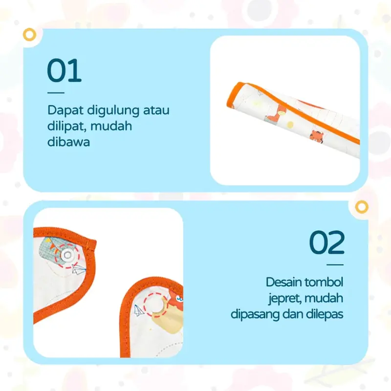 [FELIZKIDS] [BA86] Bib Bayi Anti Air / Slabber Baby / Newborn / Tadah Iler Celemek Makan Waterproof 3