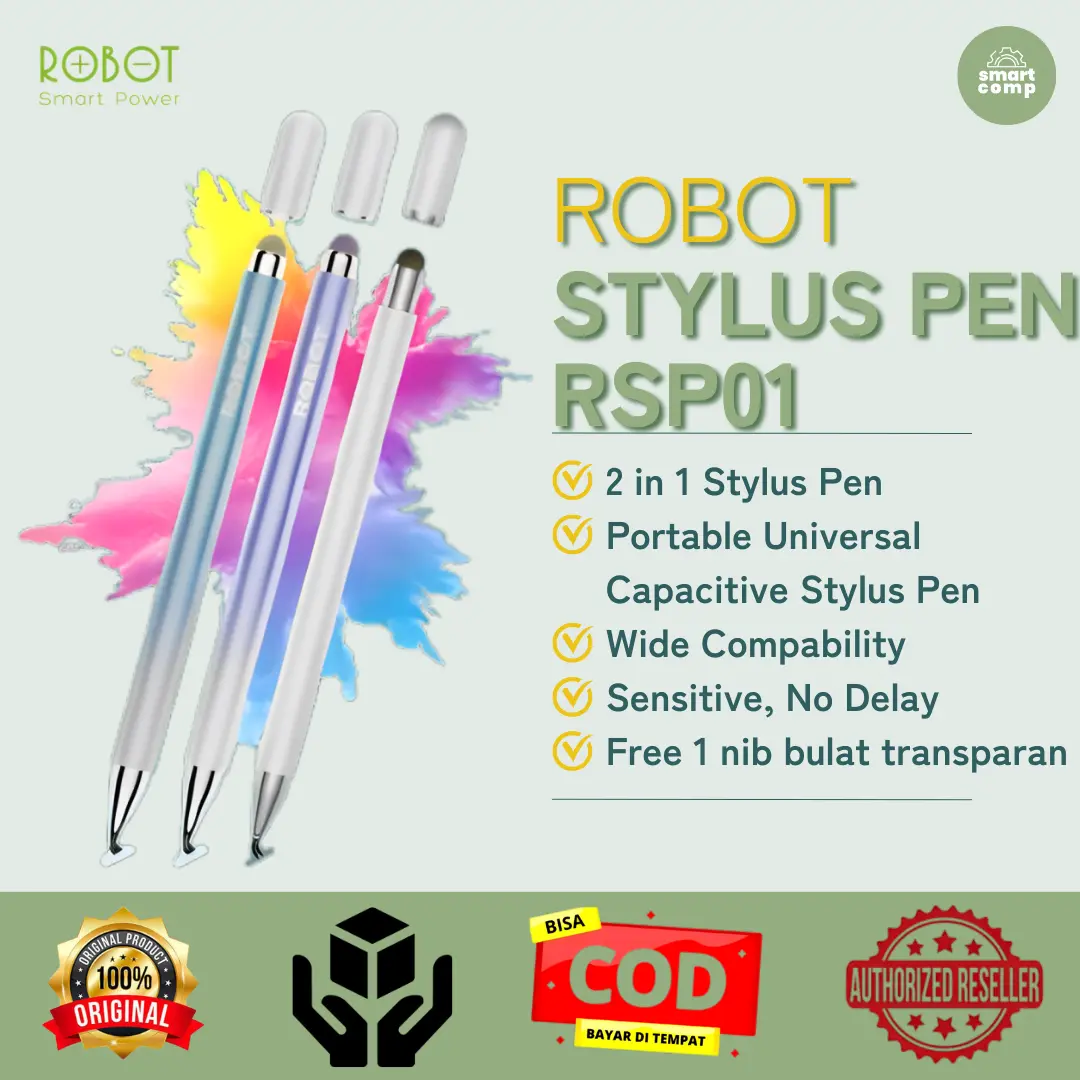 ROBOT RSP01 Universal 2 in 1 Capacitive Stylus Pen for Mobile Tablet