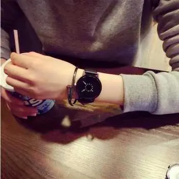 jam tangan kulit pria wanita analog original couple murah 2