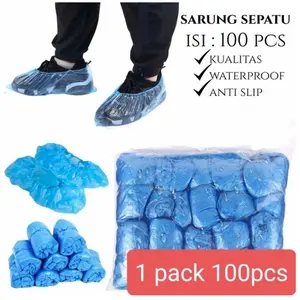 Sarung Sepatu Plastik 100 Pcs Waterproof Anti Slip - Cocok untuk Hujan dan Aktivitas Lainnya - Kualitas Terbaik dari 50 Pasang