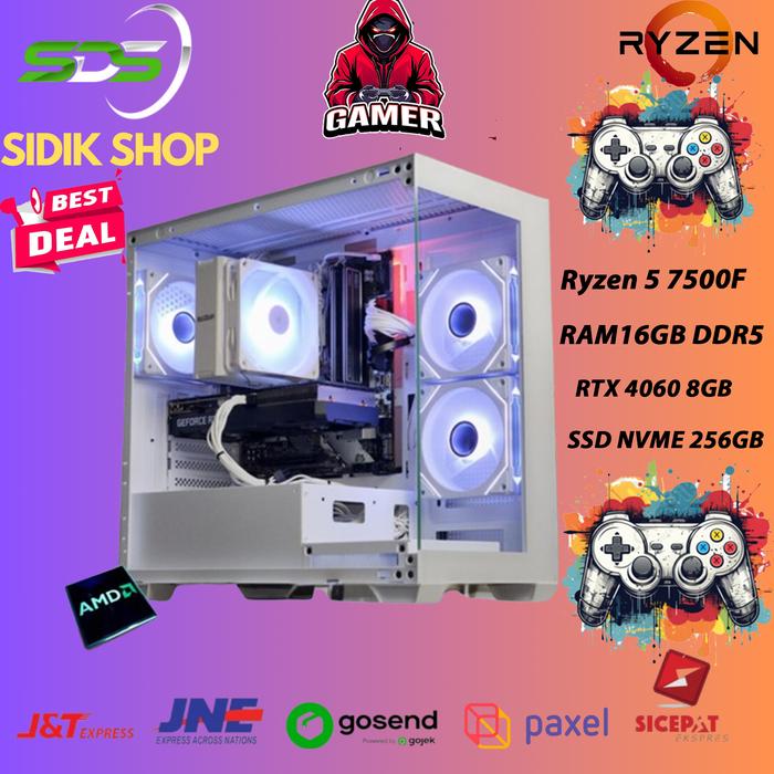 Jual PC Rakitan Gaming AMD | Ryzen 5 7500F | RTX 4060 8GB | 16GB DDR5 ...
