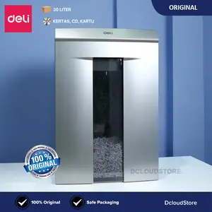Mesin Penghancur Kertas CD Kartu Kapasitas Besar 30 Liter Deli Original Paper Shredder