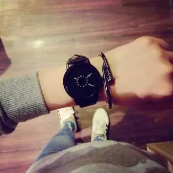 jam tangan kulit pria wanita analog original couple murah 1