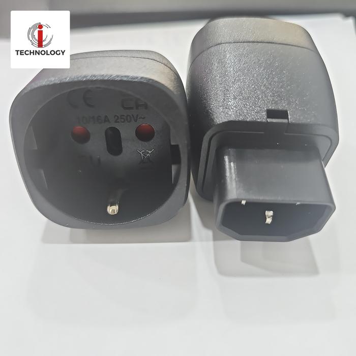 Gambar Adapter Oval Converter Konverter C14 to Schuko Socket Soket dari Innovatech Official Kota Administrasi Jakarta Pusat Tokopedia