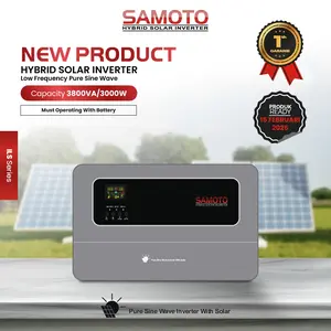 SAMOTO Inverter Low Frequency Pure Sinewave 24V 3800VA/3000W Hybrid Solar Inverter 3000watt Solar Panel Controller ILS3800