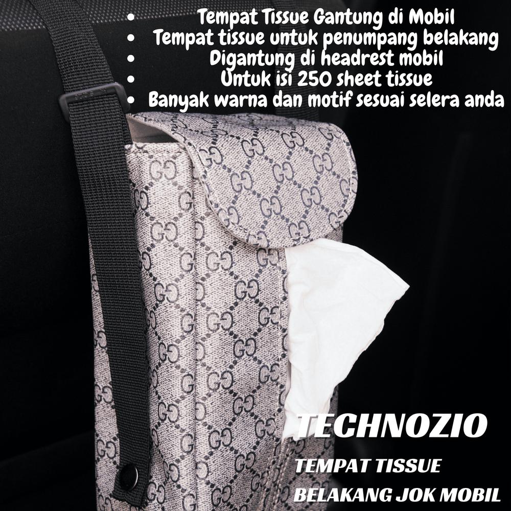TISSUE GANTUNG MOBIL WARNA Garis Mocca /TEMPAT TISSUE MOBIL