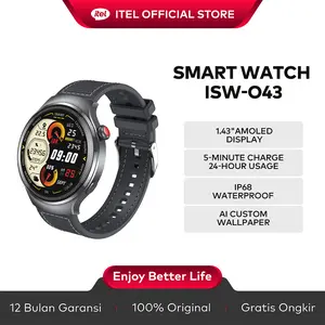 Official Itel Smartwatch O43 Max smart watch 1.43 inch AMOLED Touch Screen IP68 water proof Jam Tangan Pria fitness tracking