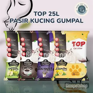 Pasir kucing Top Cat Litter 25L Pasir Kucing Gumpal Wangi