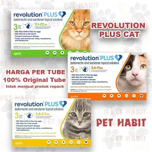 Obat Kutu Tetes REVOLUTION CAT PLUS Obat Kutu dan Cacing Kucing Ampuh Per Tube