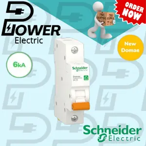 MCB SCHNEIDER DOMAE NEW OREN 1PHASE 2A / 4A / 6A / 10A/ 16A / 20A / 25A / 32A /40A Kotak Saklar