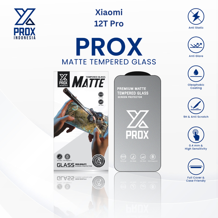 Gambar PROX Tempered Glass Anti Glare For Xiaomi 12T Pro Full Cover Matte dari Prox Indonesia Kota Administrasi Jakarta Barat Tokopedia